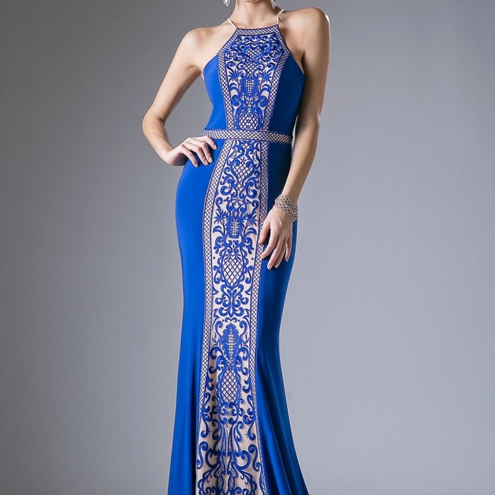 Halter Neck Sheath Shape Prom Dress CD83821